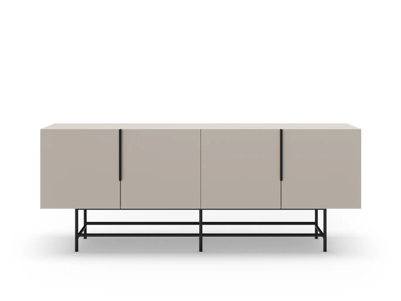 Dressoir Eldia 4d 200cm Crème met Metaal - Giga Meubel