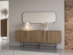 Dressoir Eldia 4d 200cm Eiken-ud met Metaal - Giga Meubel