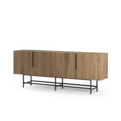 Dressoir Eldia 4d 200cm Eiken-ud met Metaal - Giga Meubel