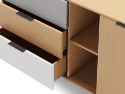 Dressoir Elfa 2d2v3L Eiken/grijs/wit - Giga Meubel