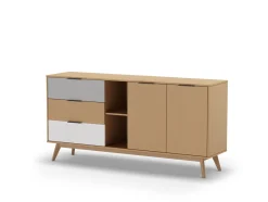 Dressoir Elfa 2d2v3L Eiken/grijs/wit - Giga Meubel