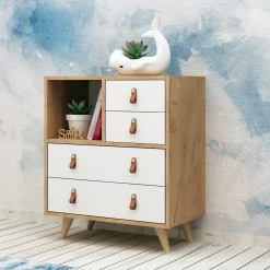 Dressoir Fallow Melamine Eiken Wit