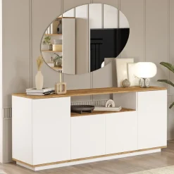 Dressoir Fethiye Wit/Naturel 180cm
