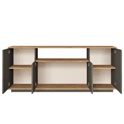 Dressoir Filizoren Antraciet/Naturel 180cm