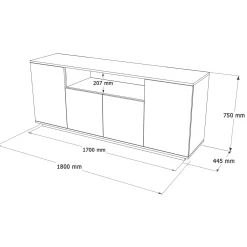 Dressoir Filizoren Antraciet/Naturel 180cm
