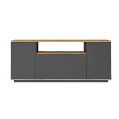 Dressoir Filizoren Antraciet/Naturel 180cm