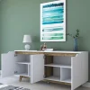 Dressoir Gedern Melamine Wit Walnoot