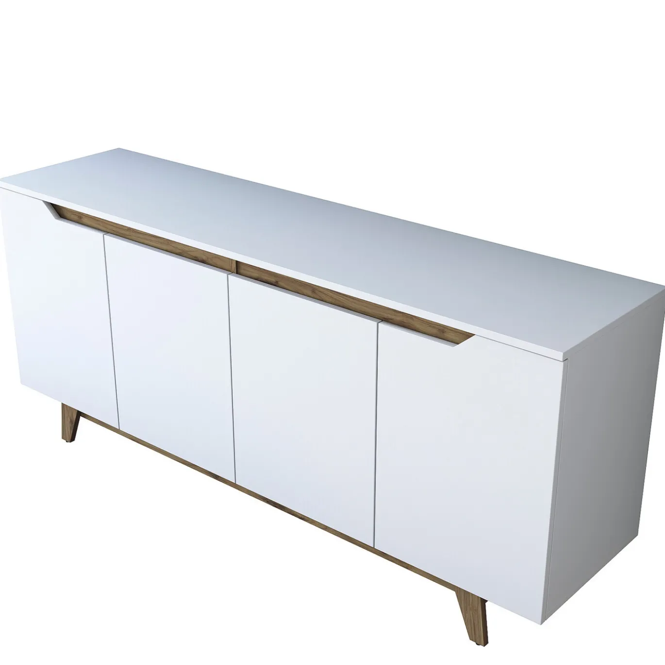 Dressoir Gedern Melamine Wit Walnoot