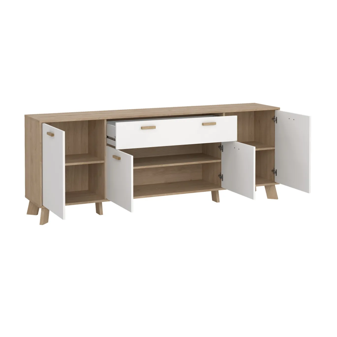 Dressoir Ikast Wit Jackson Hickory 196cm - Giga Living