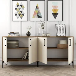 Dressoir Kiev Crème/Walnoot 180cm