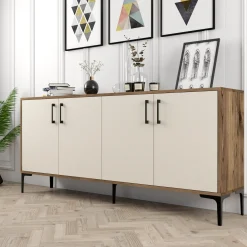Dressoir Kiev Crème/Walnoot 180cm