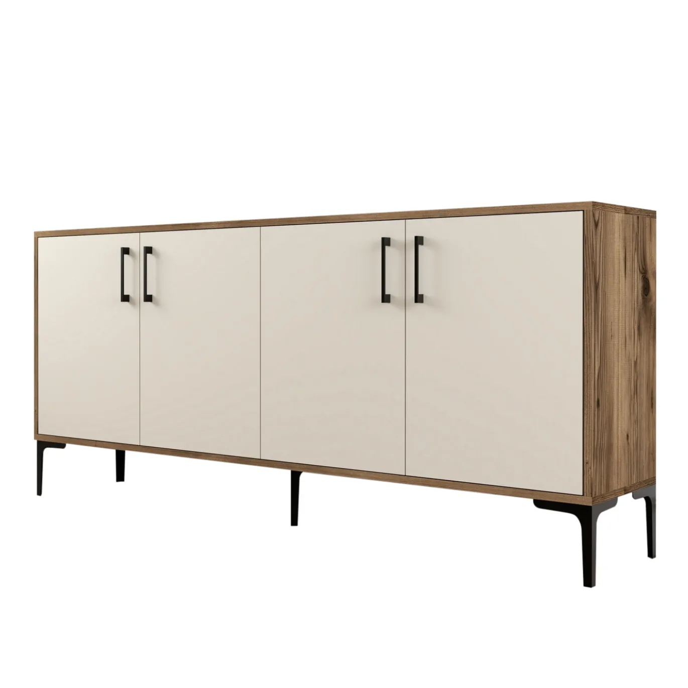 Dressoir Kiev Crème/Walnoot 180cm