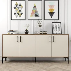 Dressoir Kiev Crème/Walnoot 180cm