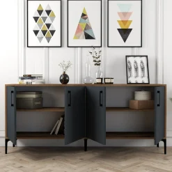 Dressoir Kiev Melamine Walnoot Antraciet