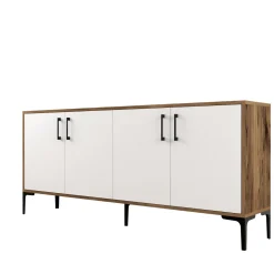 Dressoir Kiev Melamine Walnoot Wit