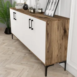 Dressoir Kiev Melamine Walnoot Wit