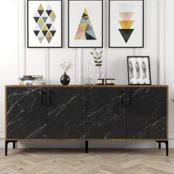 Dressoir Kiev Melamine Walnoot Zwart