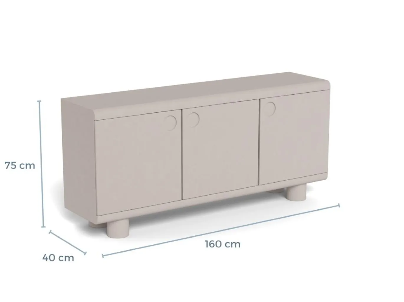Dressoir Kiki Grijs 160cm - Giga Living