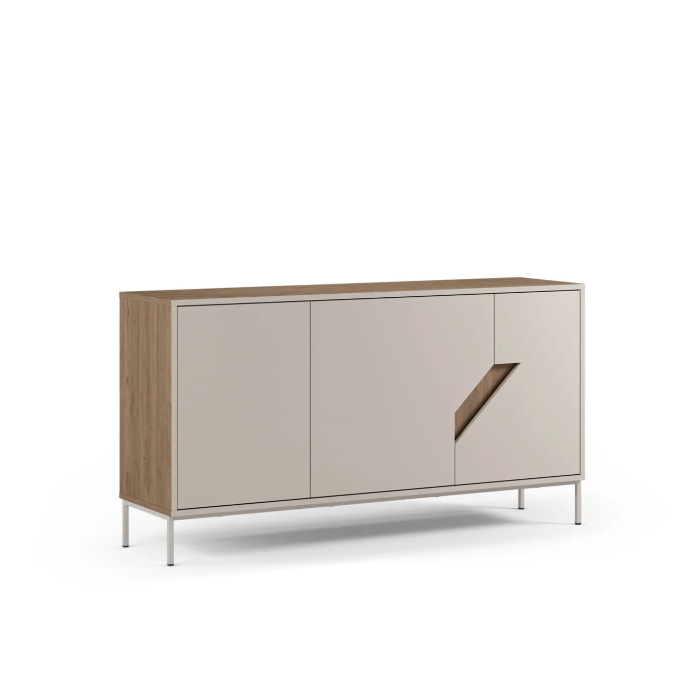 Dressoir Lilou 3d 150cm Naturel/crème - Giga Meubel