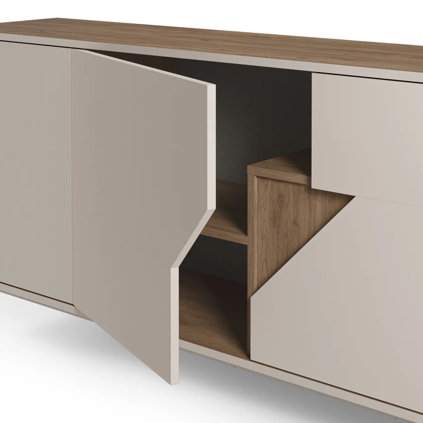 Dressoir Lilou 3d 150cm Naturel/crème - Giga Meubel