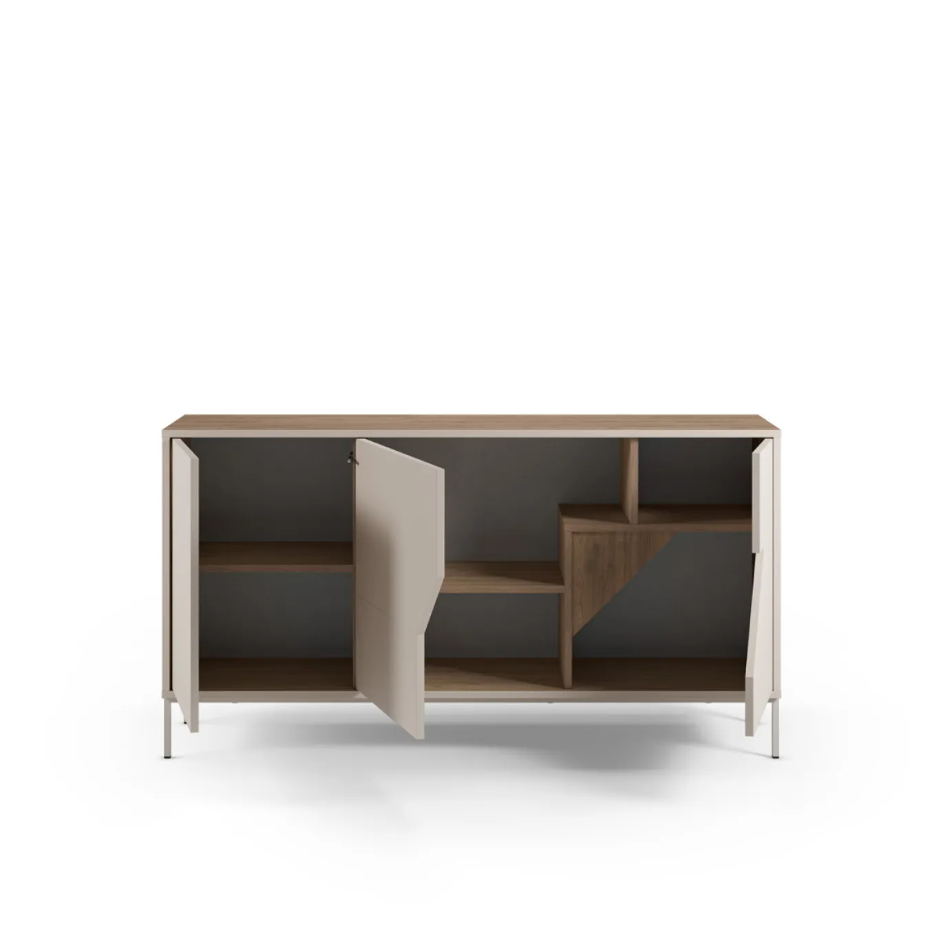 Dressoir Lilou 3d 150cm Naturel/crème - Giga Meubel