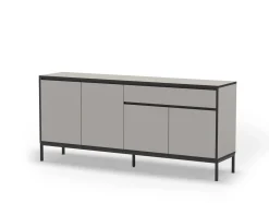 Dressoir Lorenza 4d1dr 180cm Crème/zwart met Metaal - Giga Meubel