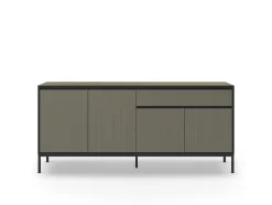 Dressoir Lorenza 4d1dr 180cm Groen/zwart met Metaal - Giga Meubel