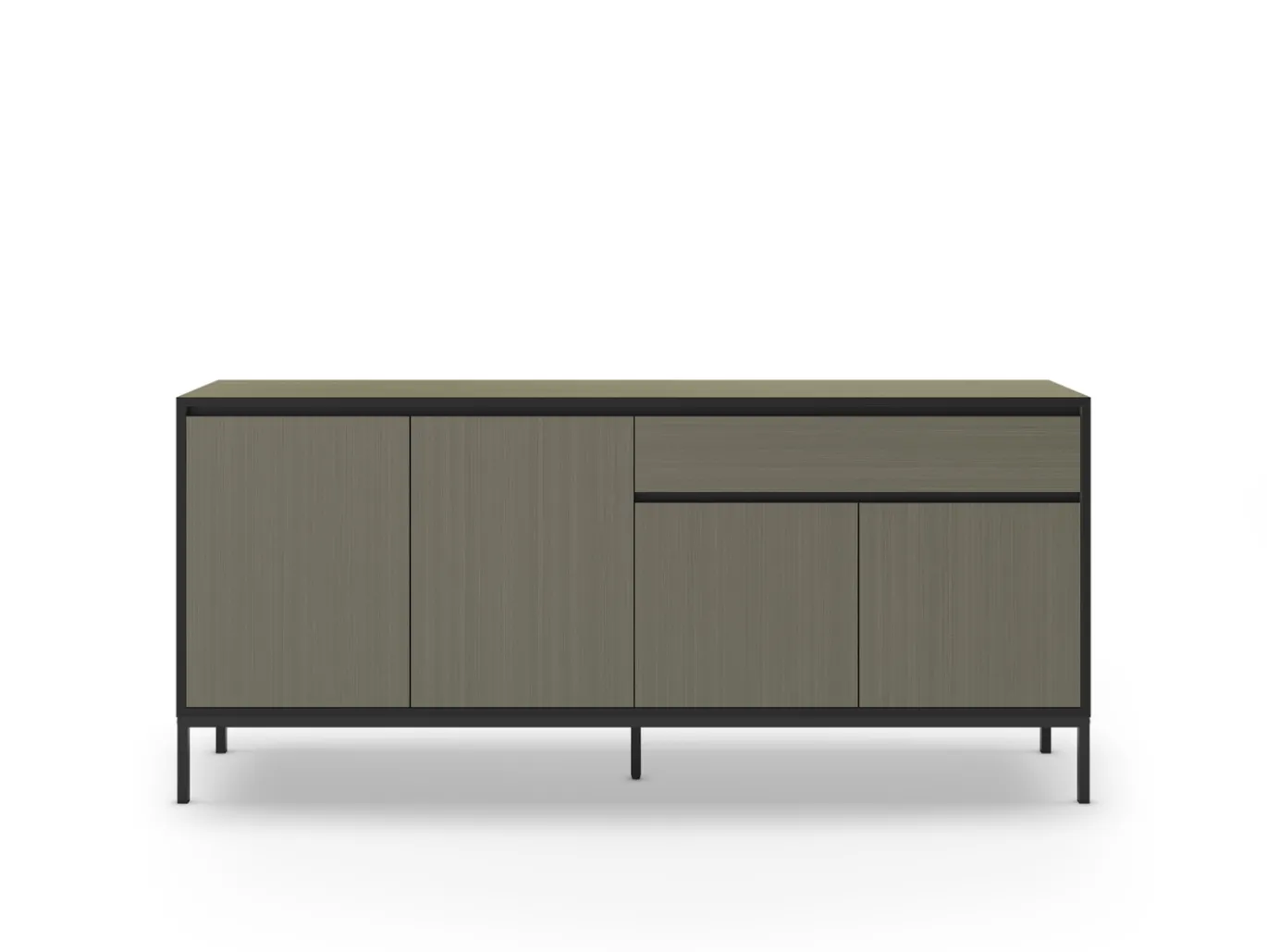 Dressoir Lorenza 4d1dr 180cm Groen/zwart met Metaal - Giga Meubel