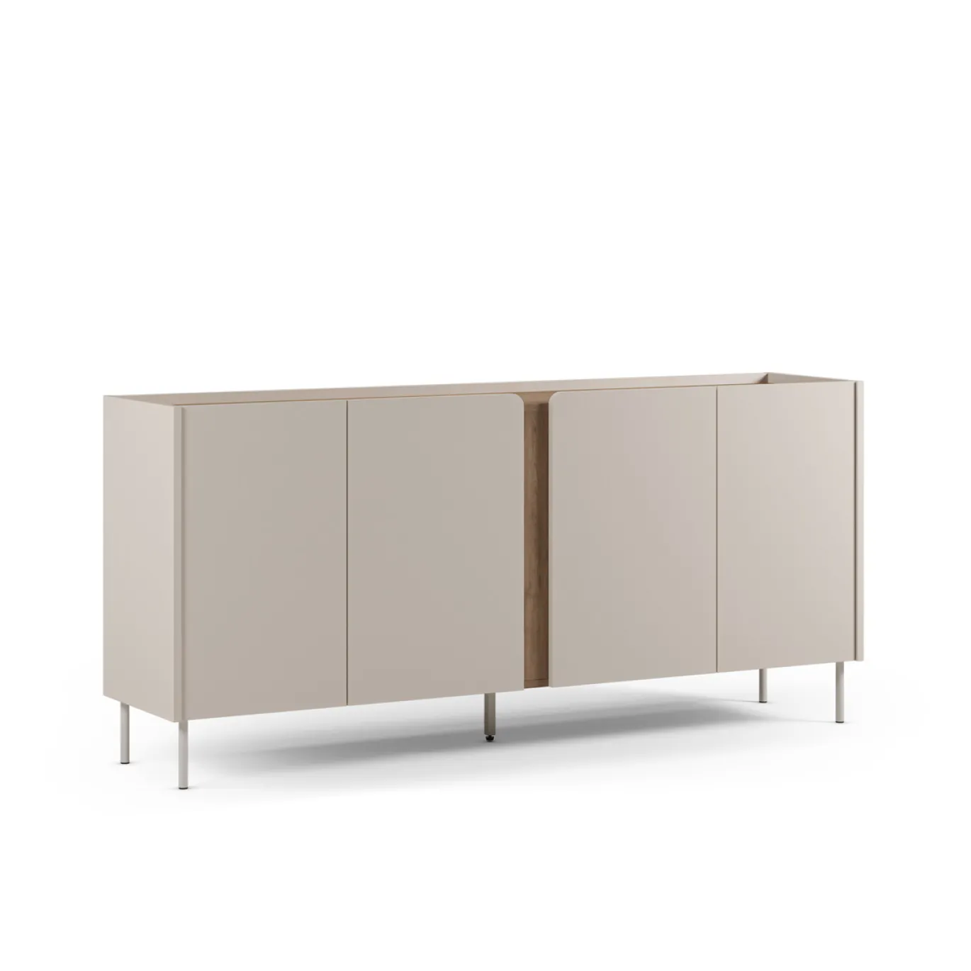 Dressoir Lucile 4d 180cm Crème/Naturel - Giga Meubel
