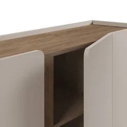 Dressoir Lucile 4d 180cm Crème/Naturel - Giga Meubel