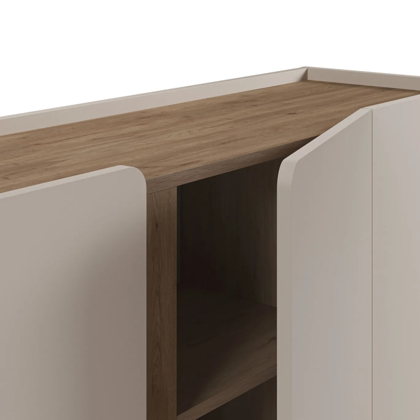 Dressoir Lucile 4d 180cm Crème/Naturel - Giga Meubel