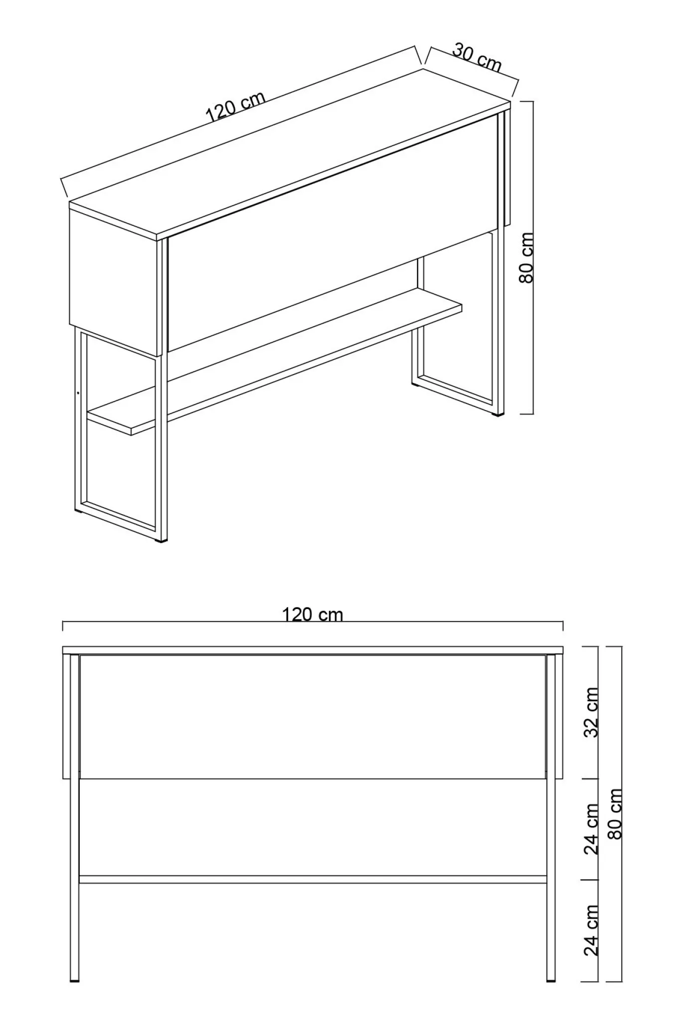 Dressoir Luxe Antraciet/Goud 120cm