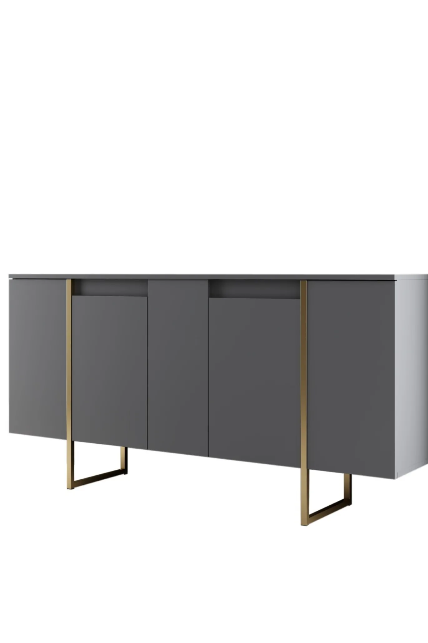 Dressoir Luxe Antraciet/Goud 160cm