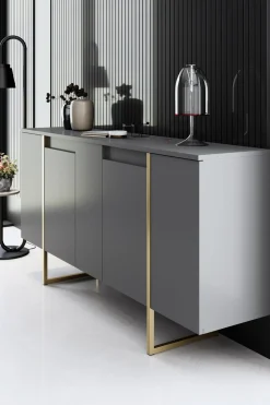 Dressoir Luxe Antraciet/Goud 160cm