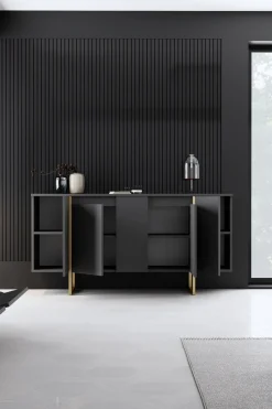 Dressoir Luxe Antraciet/Goud 160cm