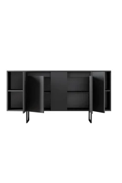 Dressoir Luxe Antraciet/Zwart 160cm