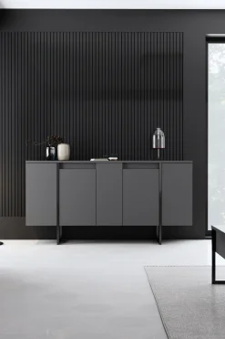 Dressoir Luxe Antraciet/Zwart 160cm