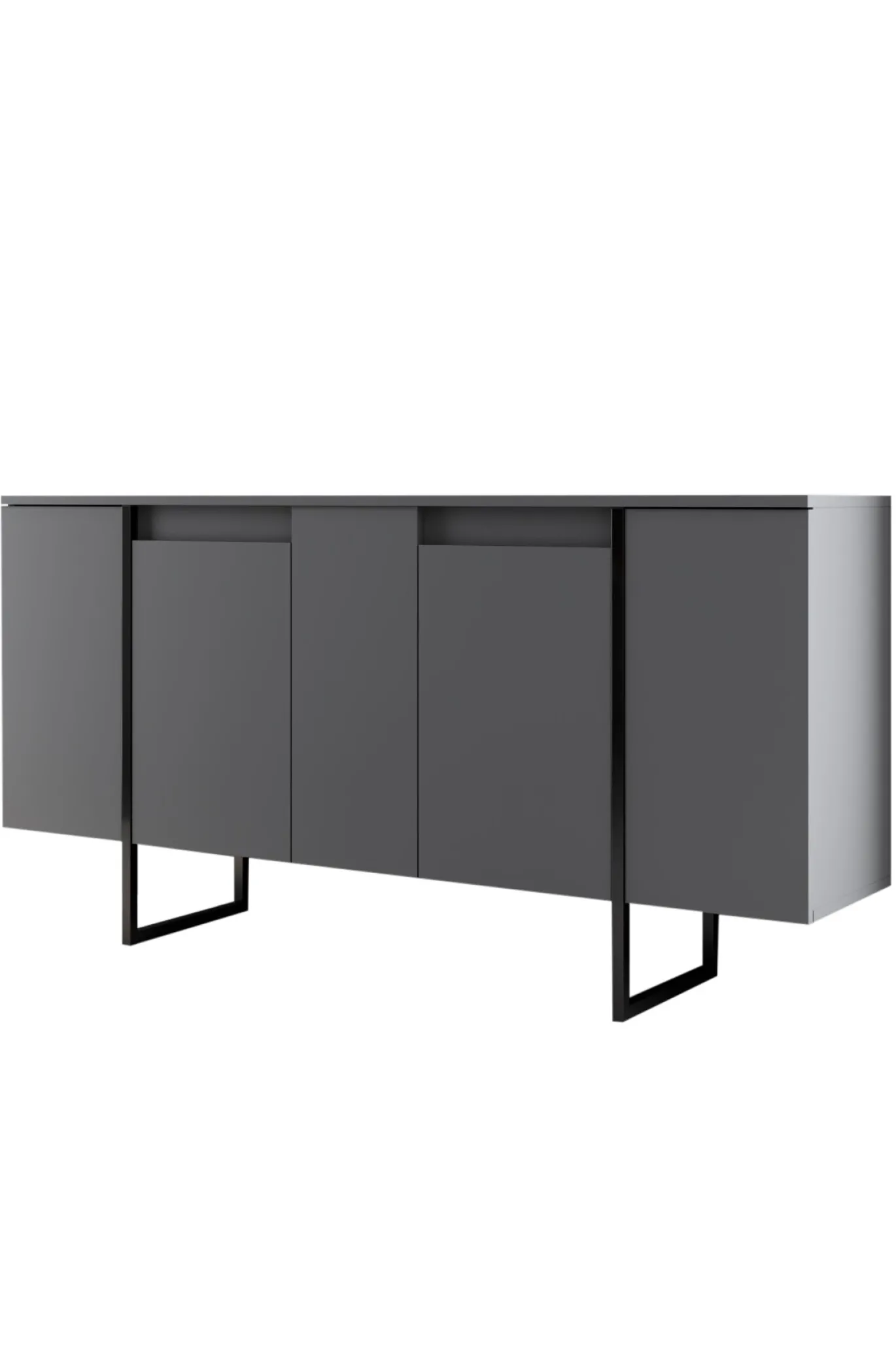 Dressoir Luxe Antraciet/Zwart 160cm