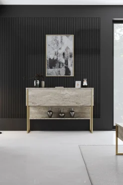 Dressoir Luxe Travertinlook/Goud 120cm