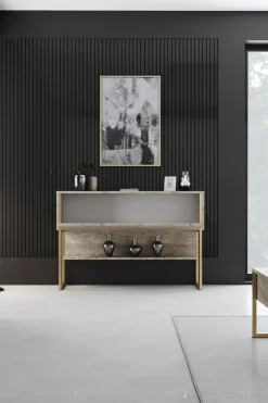 Dressoir Luxe Travertinlook/Goud 120cm
