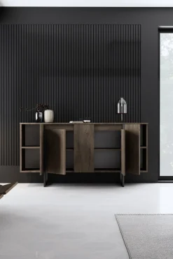Dressoir Luxe Walnoot/Zwart 160cm