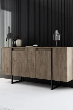 Dressoir Luxe Walnoot/Zwart 160cm
