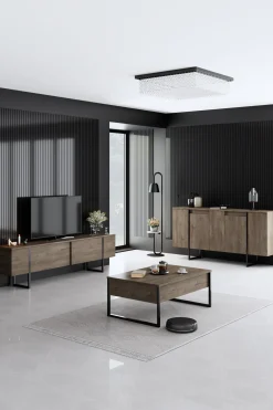 Dressoir Luxe Walnoot/Zwart 160cm