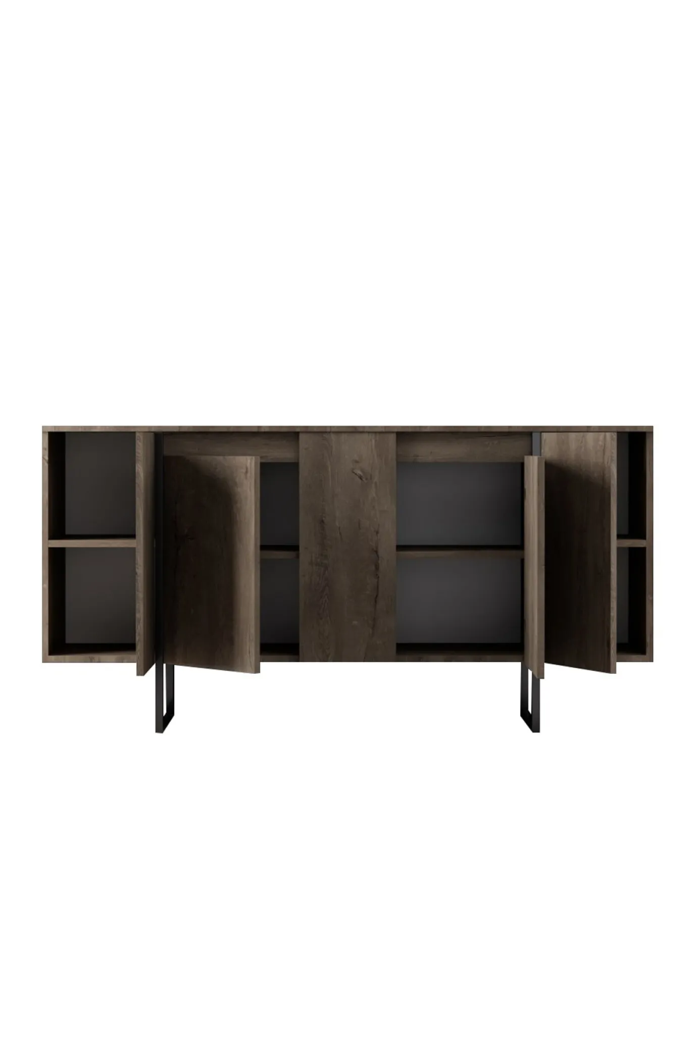 Dressoir Luxe Walnoot/Zwart 160cm
