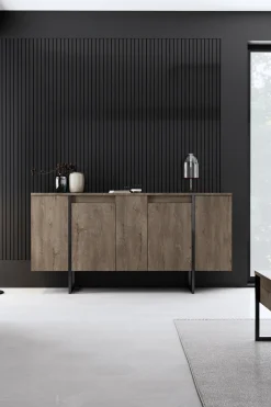 Dressoir Luxe Walnoot/Zwart 160cm
