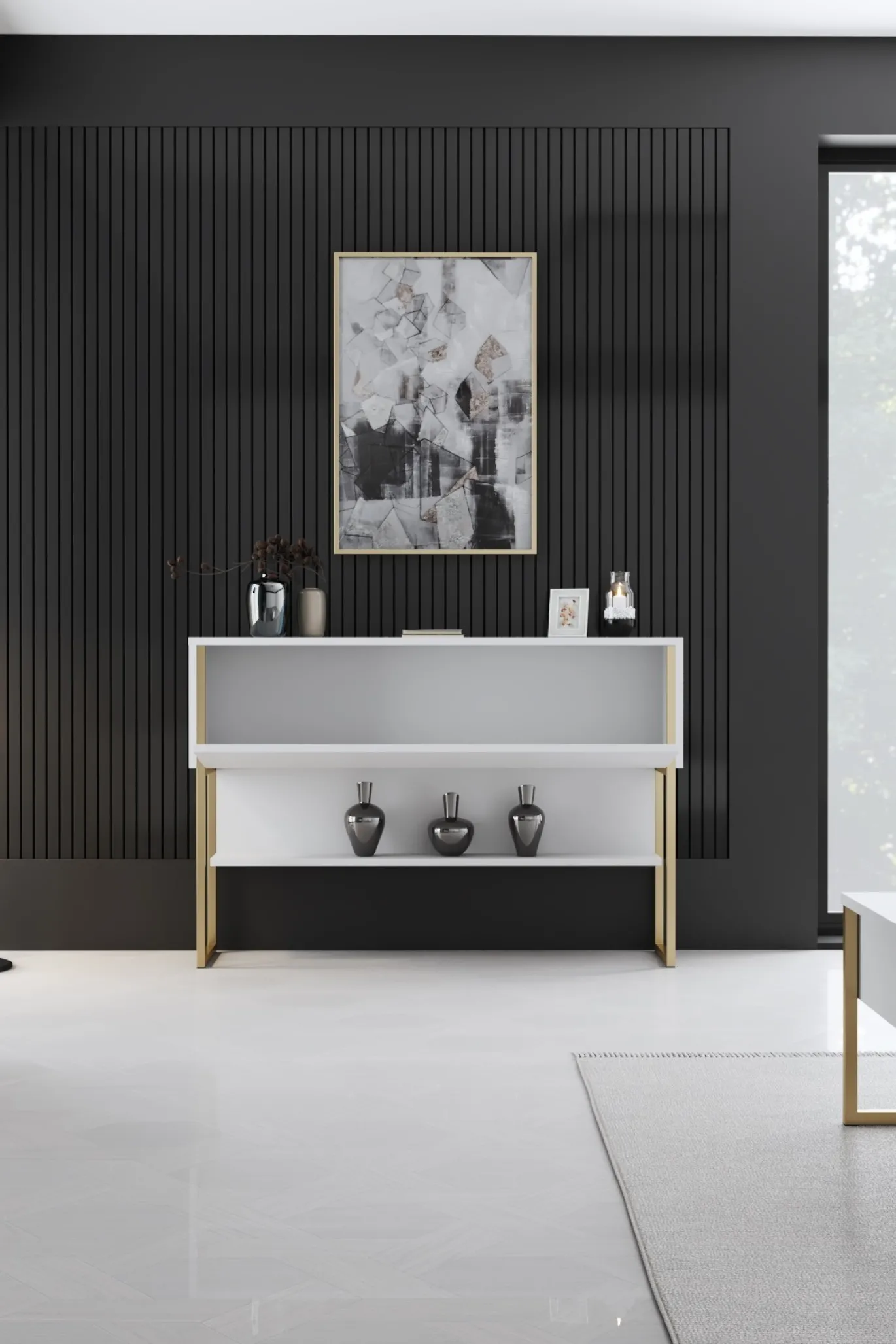 Dressoir Luxe Wit/Goud 120cm