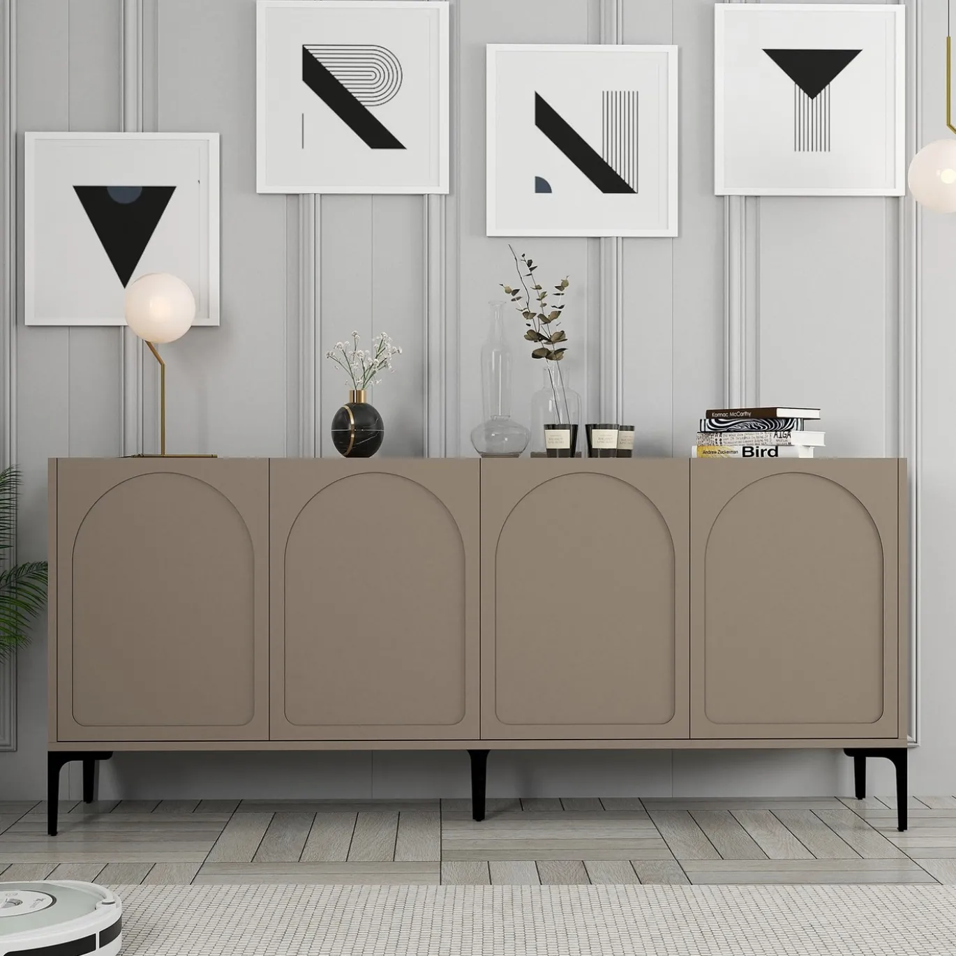 Dressoir Lyon Taupe/Zwart 180cm