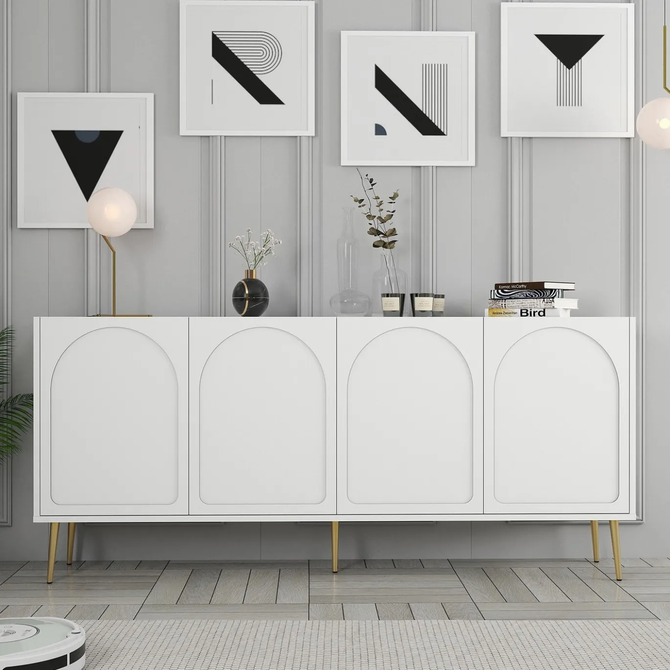 Dressoir Lyon Wit/Goud 180cm