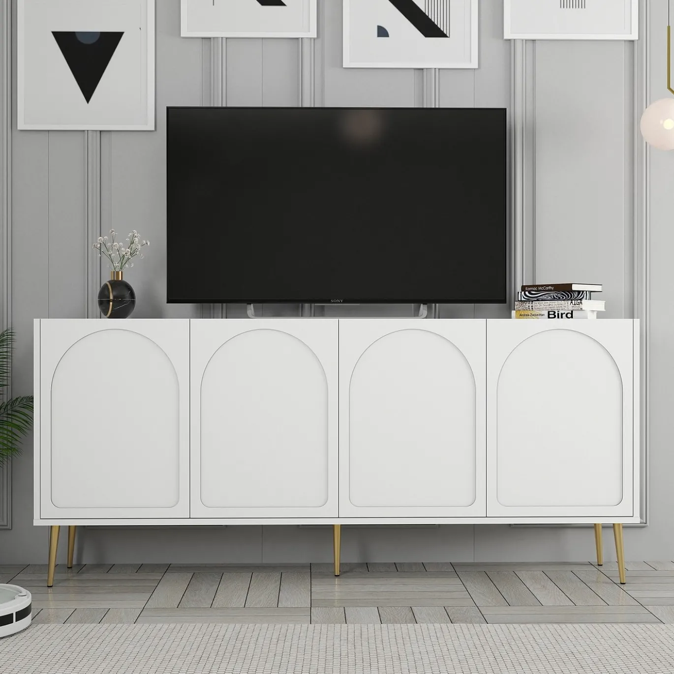 Dressoir Lyon Wit/Goud 180cm