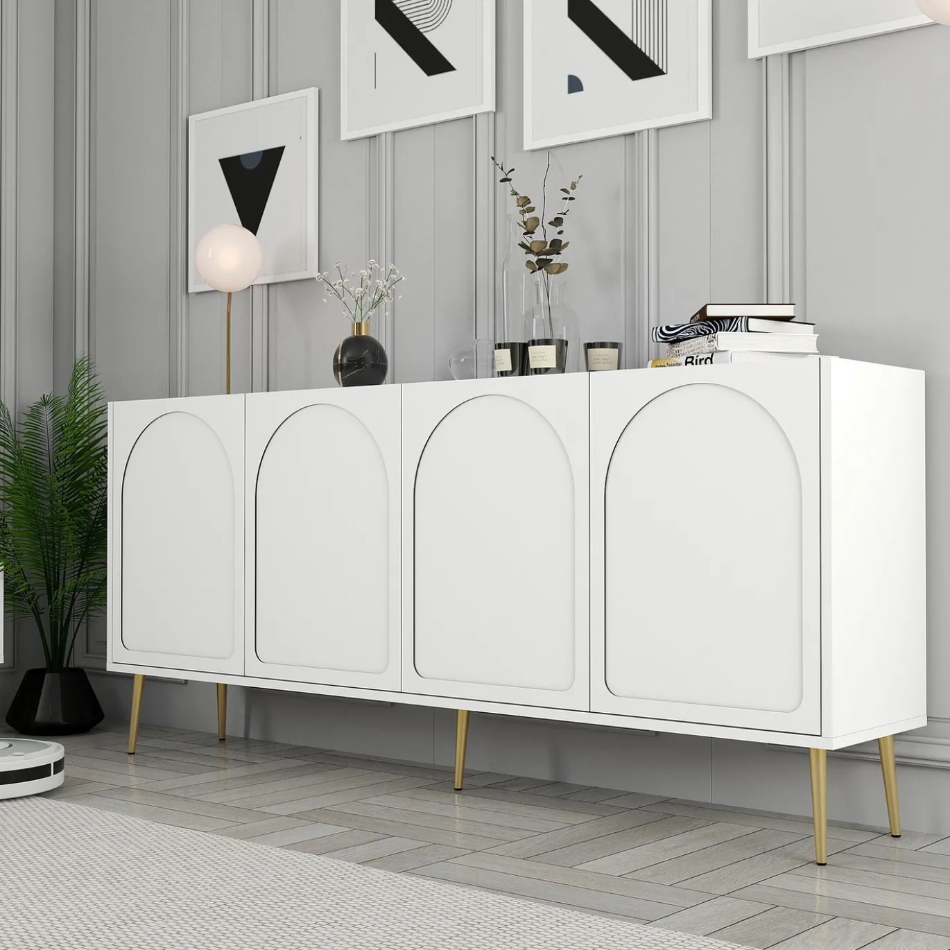 Dressoir Lyon Wit/Goud 180cm